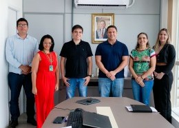 Secretário da Sagrima, Diego Rolim, presidente da Aged, Cauê Aragão, e equipe técnica reuniram-se na Sagrima para tratar de ações para o setor agropecuário do Maranhão